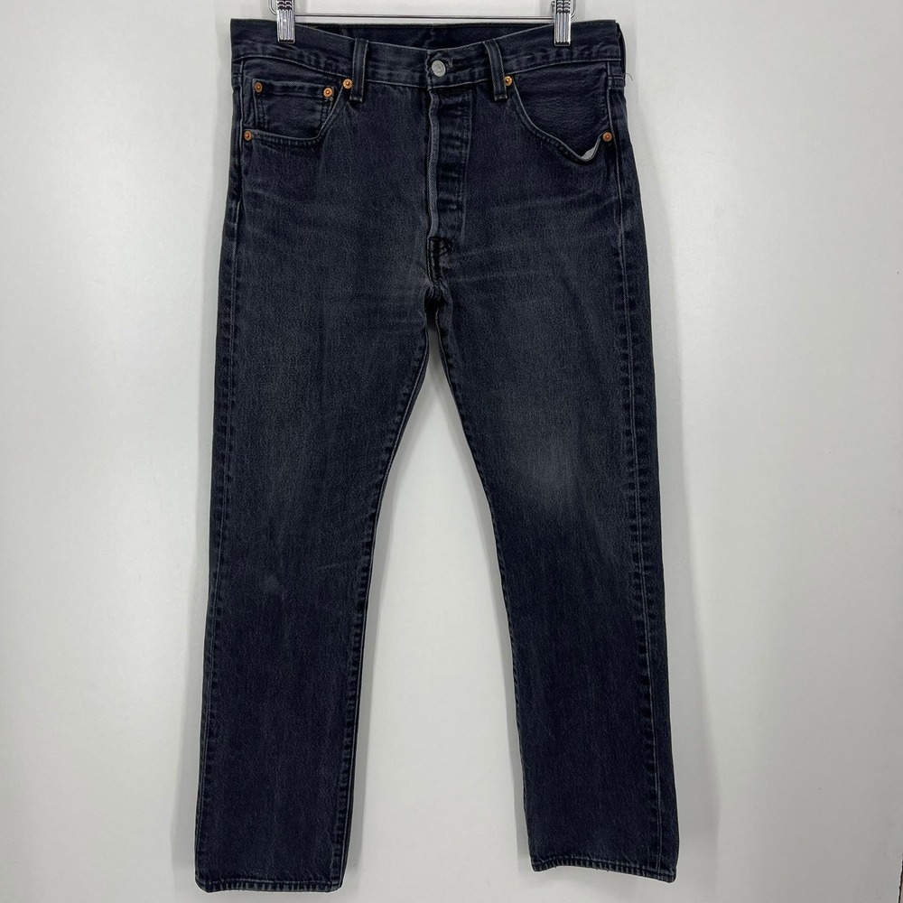Levis 501 Original Fit Mens Black Straight Leg Jeans 33x32 00501-0660